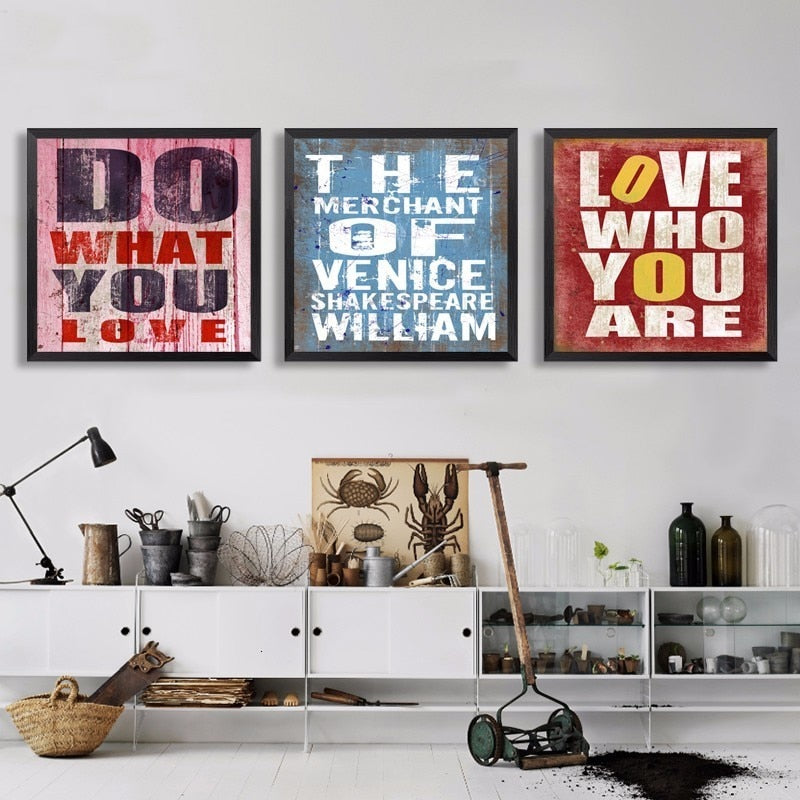 Vintage Inspiring Quotes - Canvas Wall Art Painting | Bowlift