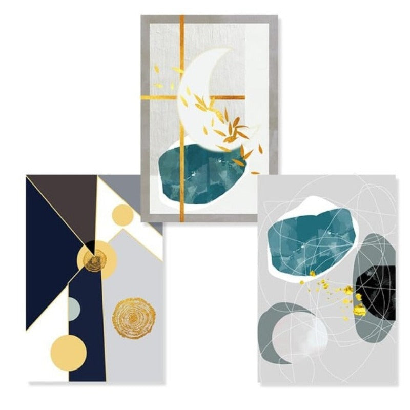 Geometric Colorful Designs - Canvas Wall Art Painting | Bowlift
