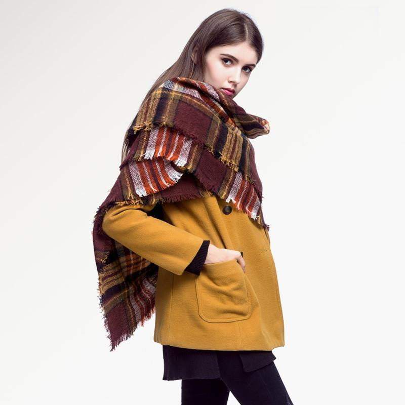 BowLift | Brand Women Winter Plaid Square Knitted Scarf