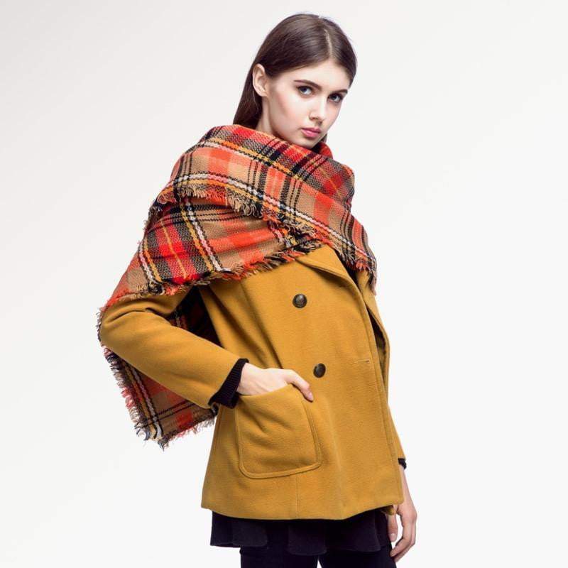BowLift | Brand Women Winter Plaid Square Knitted Scarf