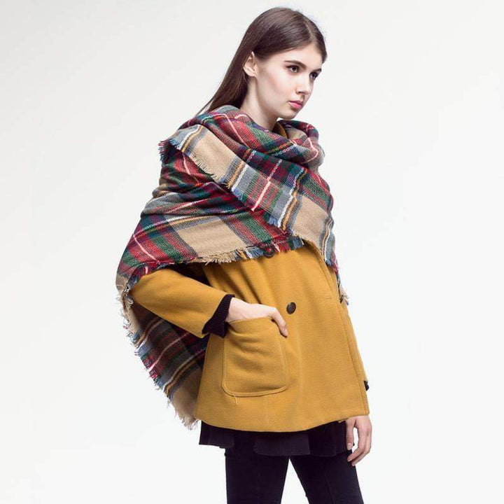 BowLift | Brand Women Winter Plaid Square Knitted Scarf