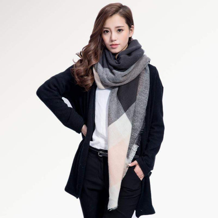BowLift | Brand Women Winter Plaid Square Knitted Scarf