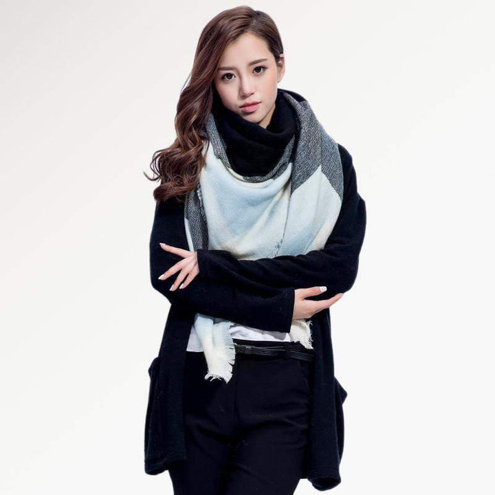BowLift | Brand Women Winter Plaid Square Knitted Scarf