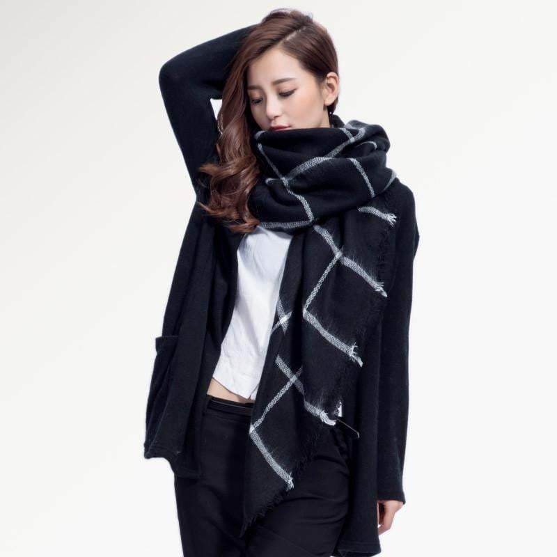 BowLift | Brand Women Winter Plaid Square Knitted Scarf