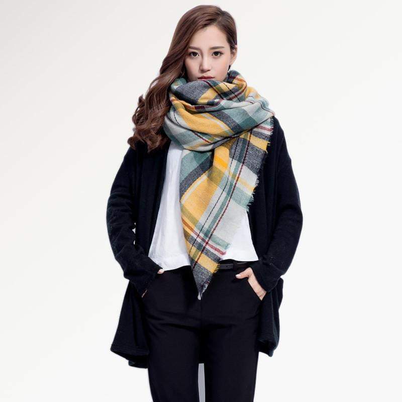 BowLift | Brand Women Winter Plaid Square Knitted Scarf