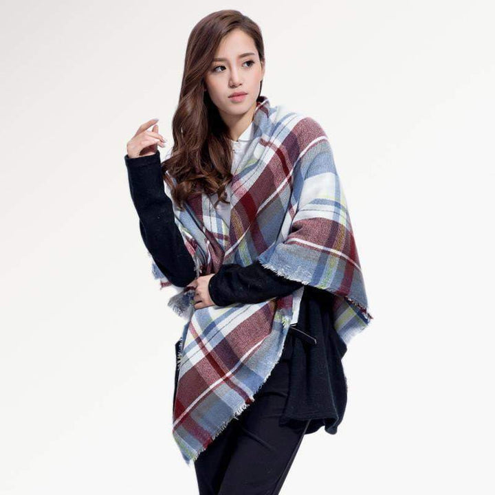 BowLift | Brand Women Winter Plaid Square Knitted Scarf