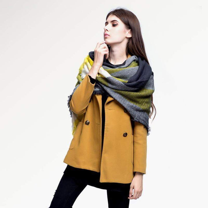 BowLift | Brand Women Winter Plaid Square Knitted Scarf