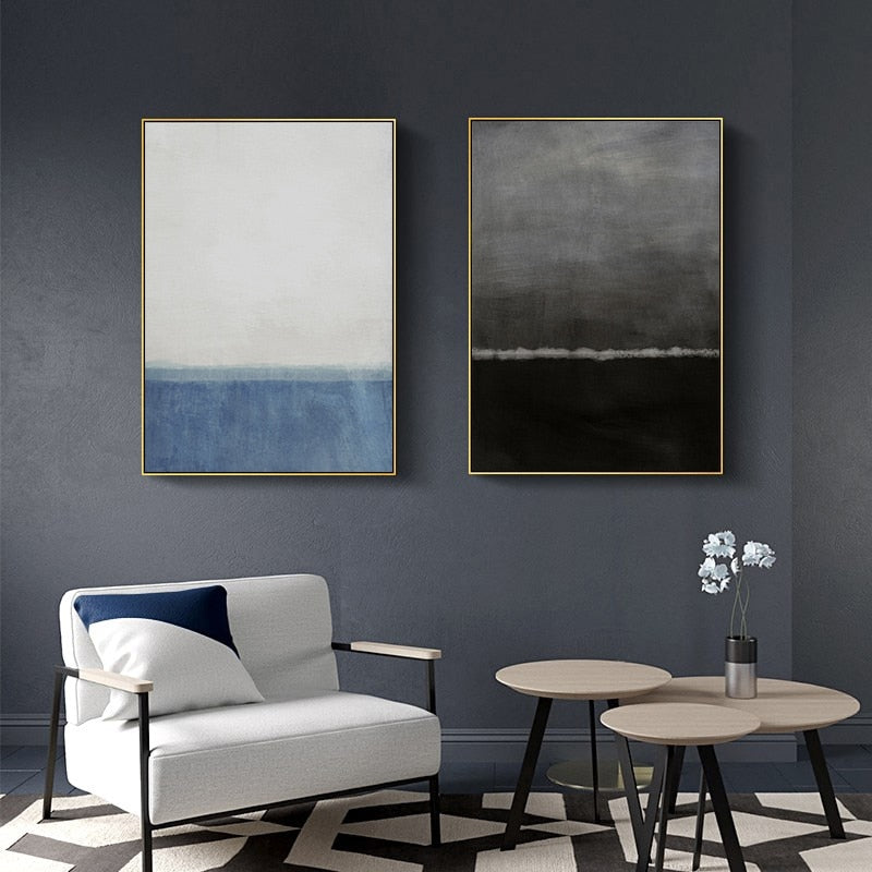 Impressions Of Blue and Black - Canvas Wall Art Painting | Bowlift