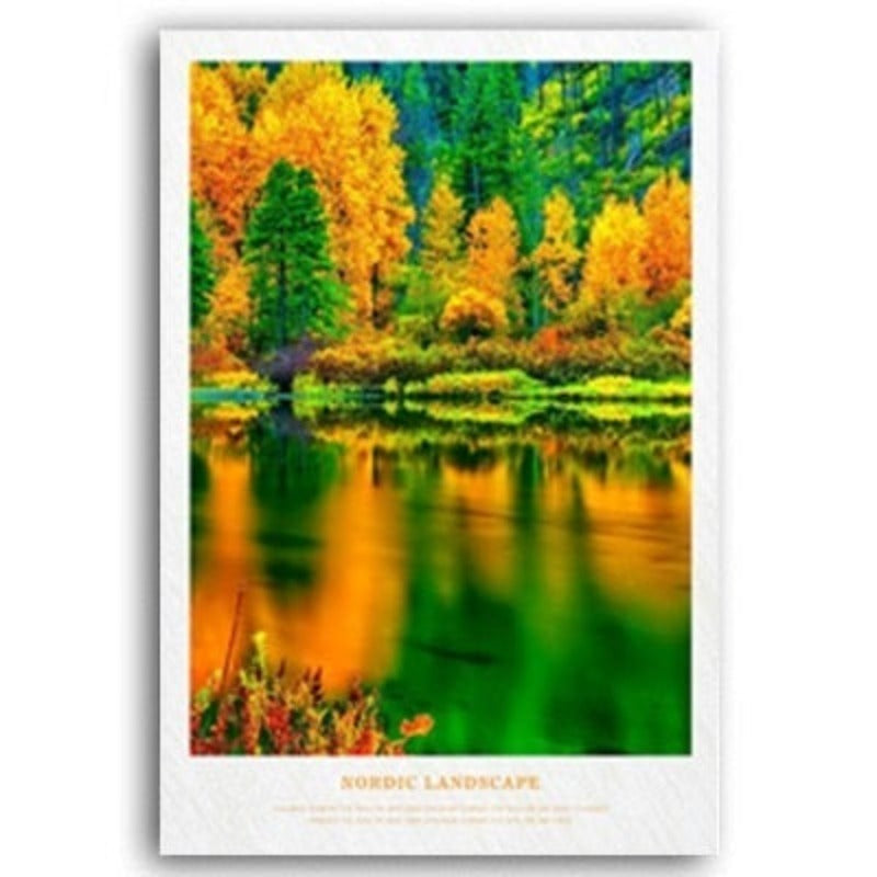 Nordic Scandinavia Natural Forest Sunshine Scene Printing | Bowlift
