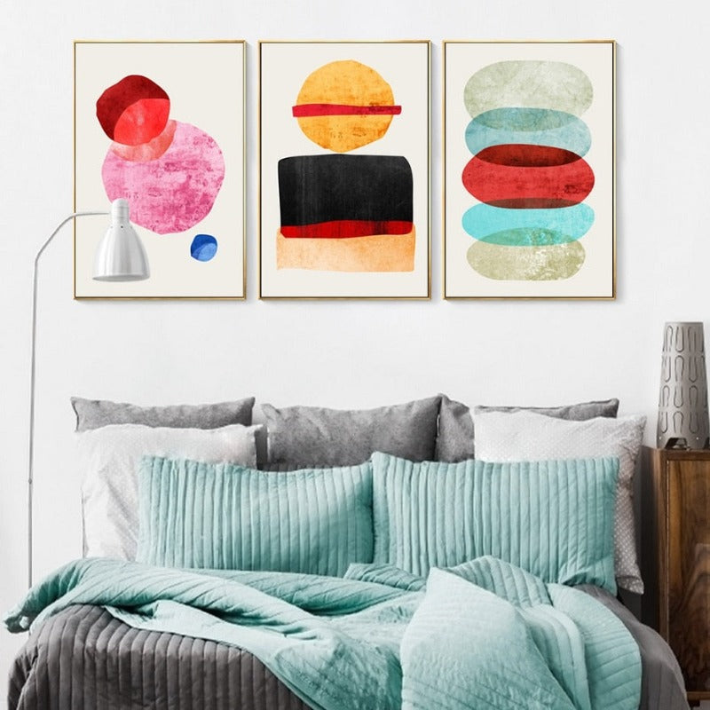 Watercolor Abstract Geometric - Canvas Wall Art Painting | Bowlift