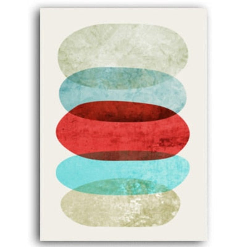 Watercolor Abstract Geometric - Canvas Wall Art Painting | Bowlift