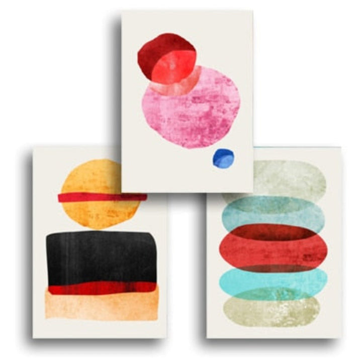 Watercolor Abstract Geometric - Canvas Wall Art Painting | Bowlift