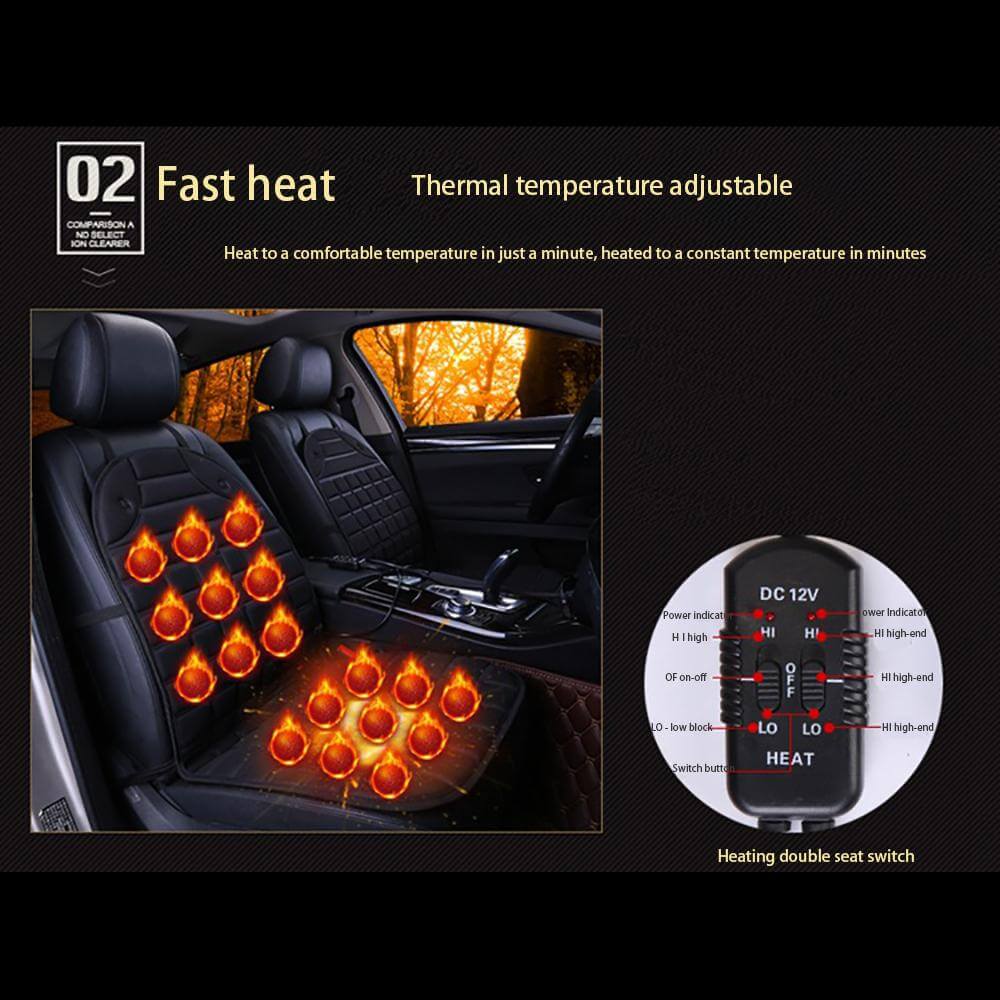 BowLift | Universal 2Pcs/Set 12V Heated Car Seat Cushion Pad