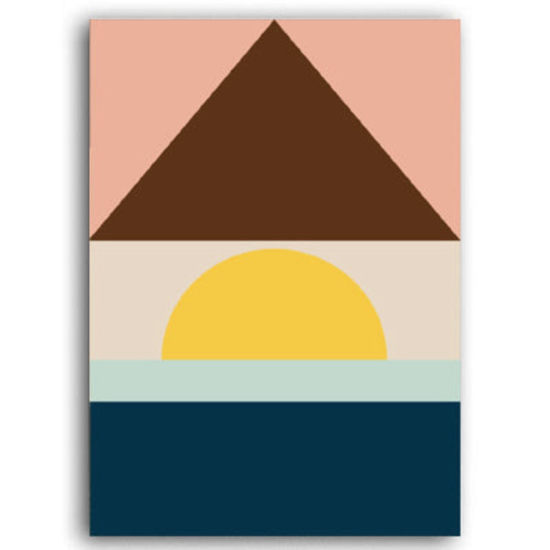 Modern Scandinavia Abstract Triangles - Canvas Wall Art Painting | Bowlift