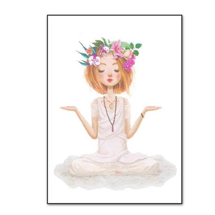 Lovely Yoga Girl Poster - Canvas Wall Art Painting | Bowlift
