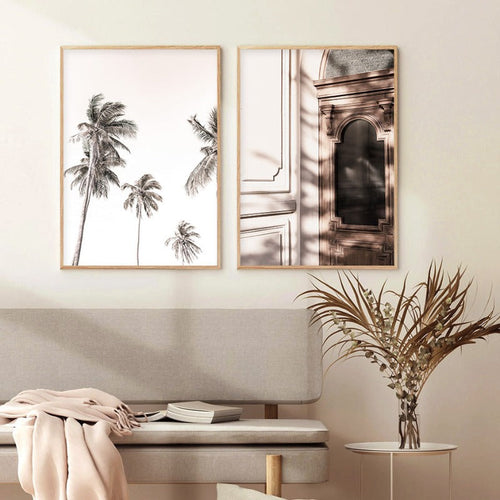 Palm Tree Landscape Bohemian Style - Canvas Wall Art Painting | Bowlift