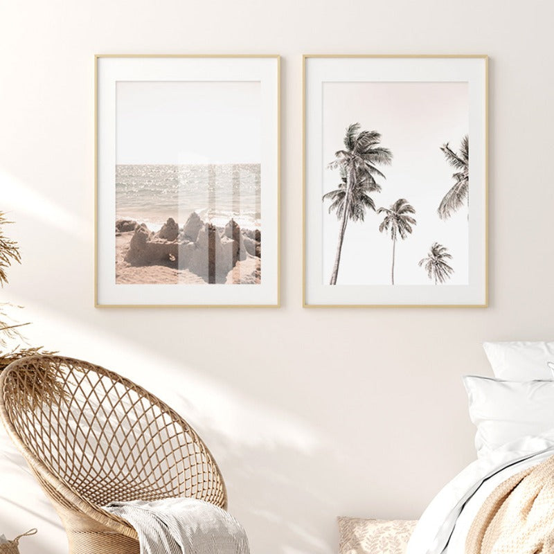 Palm Tree Landscape Bohemian Style - Canvas Wall Art Painting | Bowlift