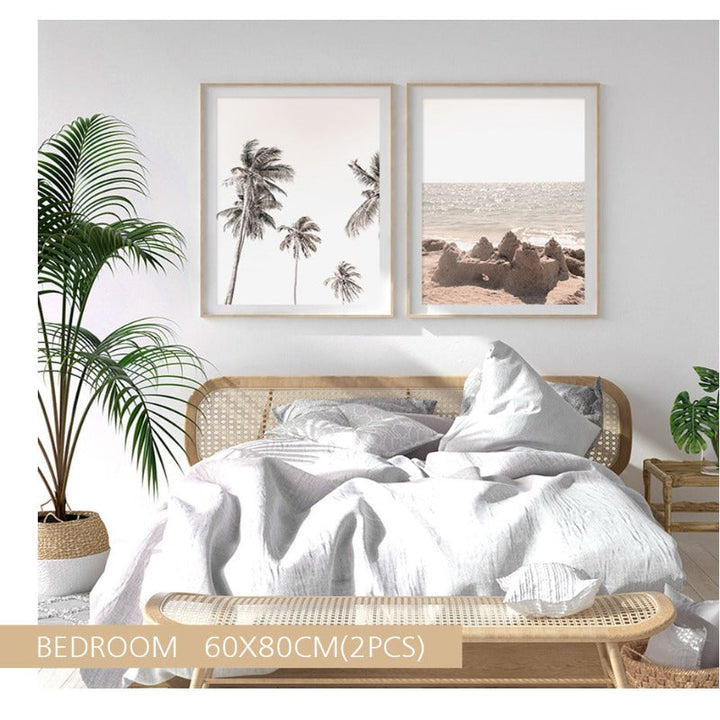 Palm Tree Landscape Bohemian Style - Canvas Wall Art Painting | Bowlift