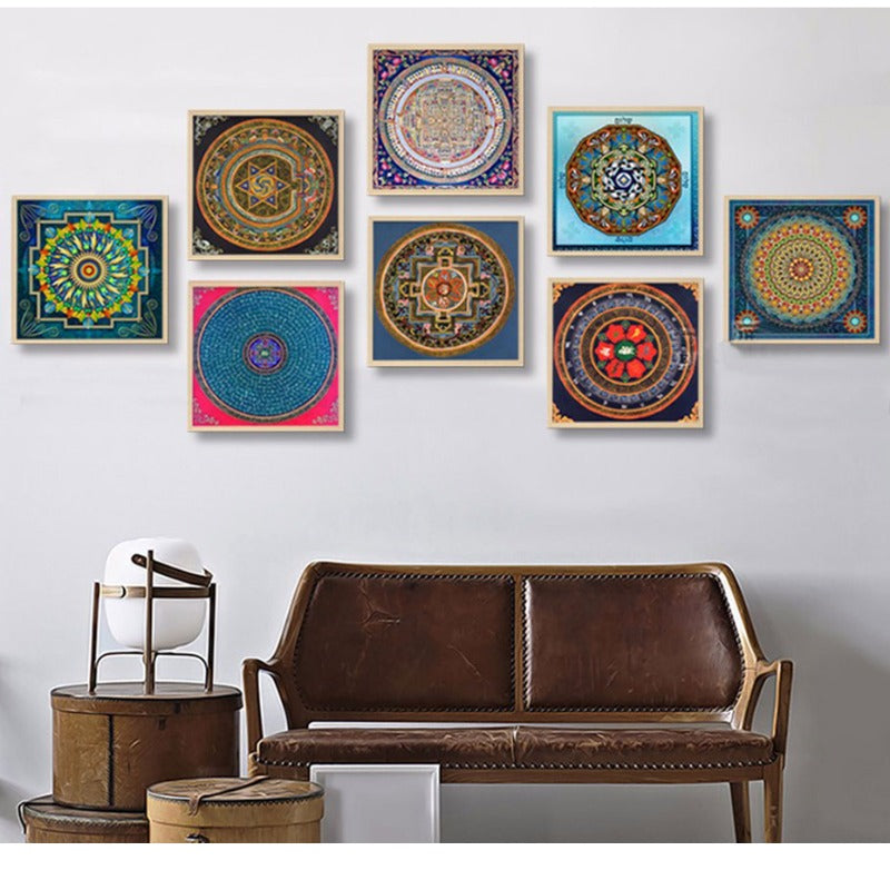 Mandala Ornament Thangka Yoga - Canvas Wall Art Painting | Bowlift