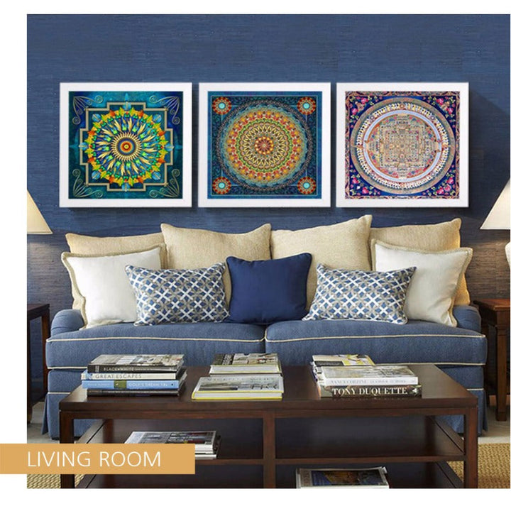 Mandala Ornament Thangka Yoga - Canvas Wall Art Painting | Bowlift