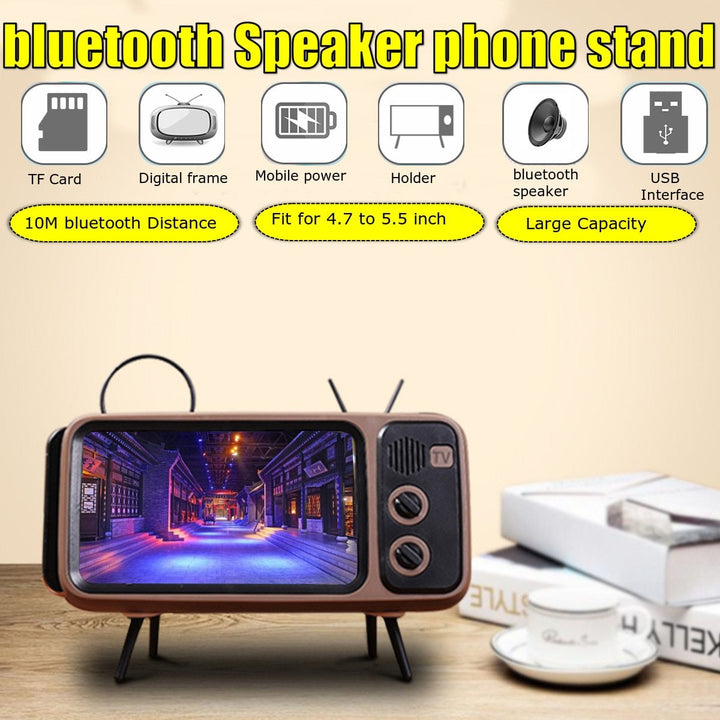 Retro TV Bluetooth Speaker Mobile Phone Holder | Bowlift