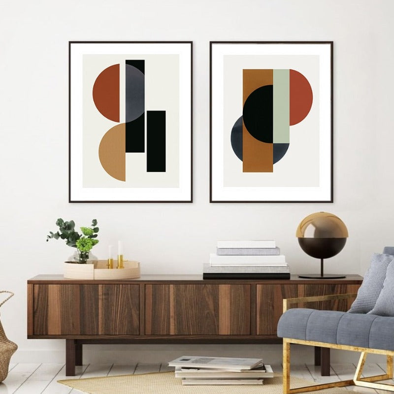 Scandinavian Shapes - Canvas Wall Art Painting | Bowlift