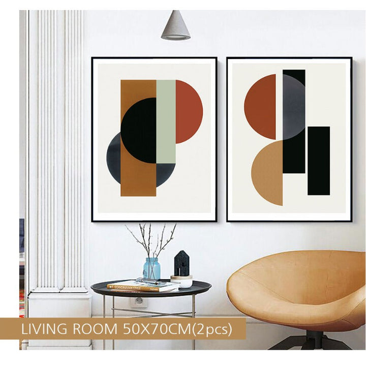 Scandinavian Shapes - Canvas Wall Art Painting | Bowlift