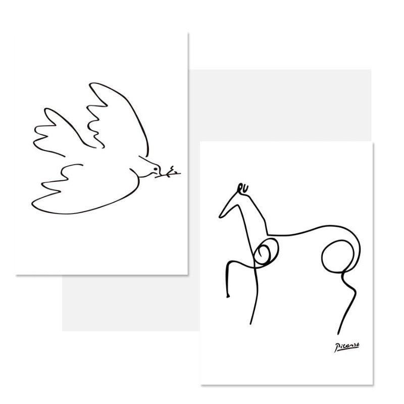 Animals Sketches - Canvas Wall Art Painting | Bowlift