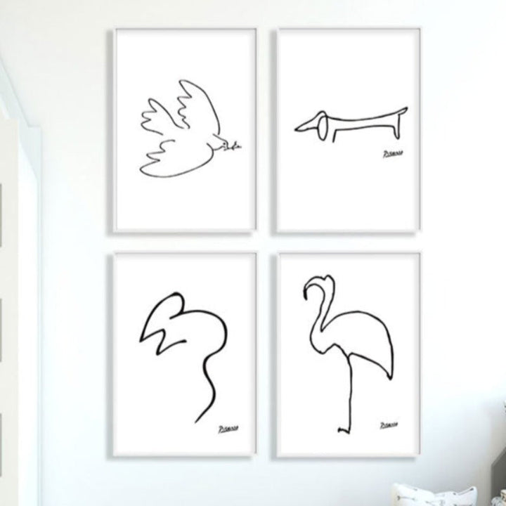 Animals Sketches - Canvas Wall Art Painting | Bowlift