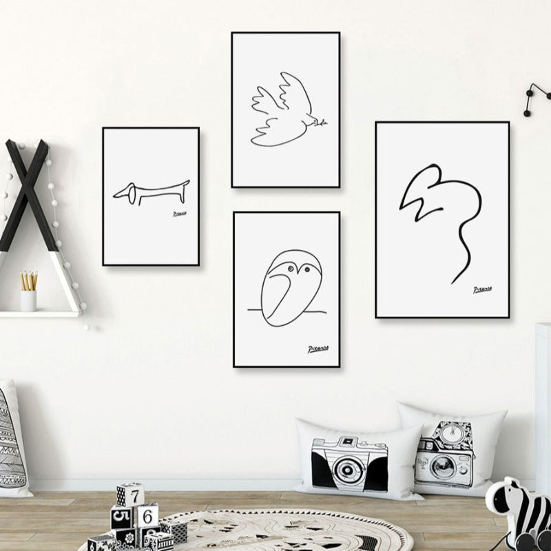 Animals Sketches - Canvas Wall Art Painting | Bowlift