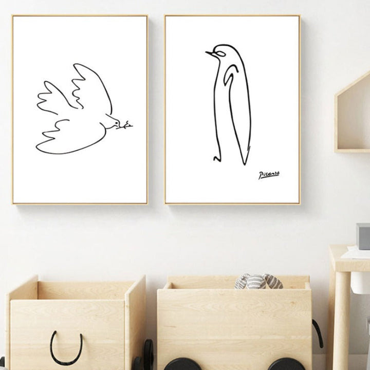 Animals Sketches - Canvas Wall Art Painting | Bowlift
