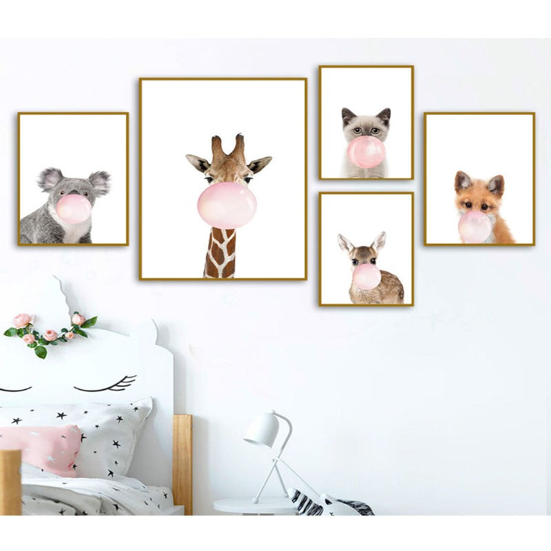 Wild Life At Party - Canvas Wall Art Painting | Bowlift