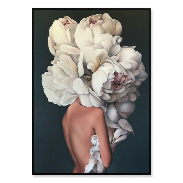 Floral Girl Wall Art Pictures Beauty  - Canvas Wall Art Painting | Bowlift
