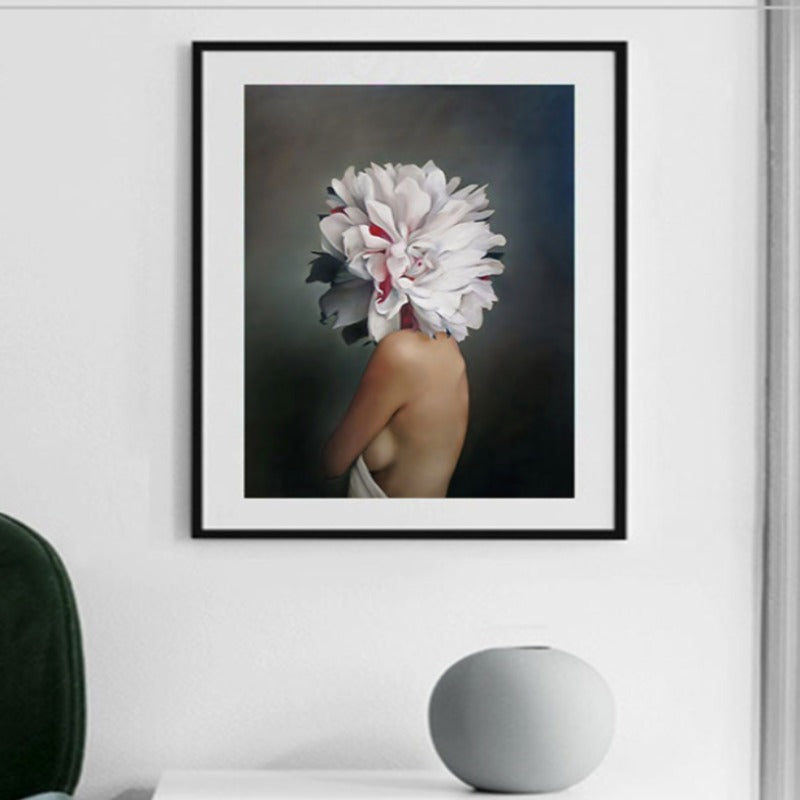Floral Girl Wall Art Pictures Beauty  - Canvas Wall Art Painting | Bowlift