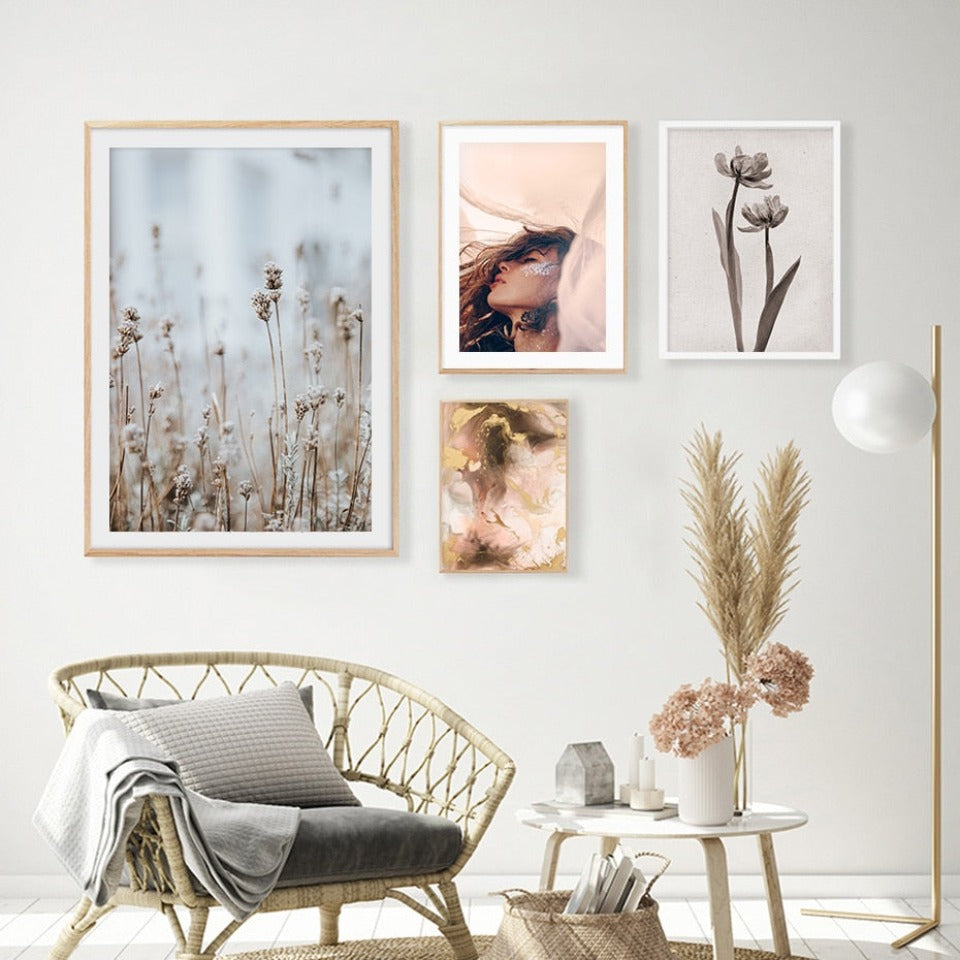 Scandinavian Girl Dreams - Canvas Wall Art Painting | Bowlift