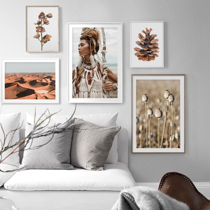 Modern Dried Flowers - Canvas Wall Art Painting | Bowlift