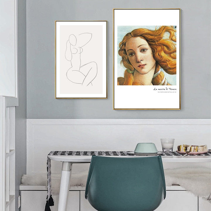 Scandinavia Vintage Figure Prints - Canvas Wall Art Painting | Bowlift