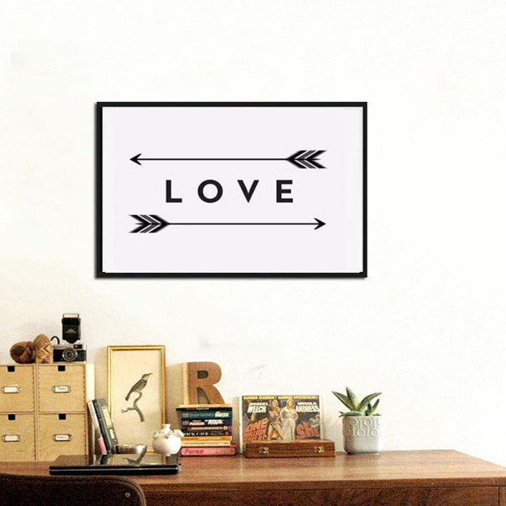 Love Arrow Print - Canvas Wall Art Painting | Bowlift