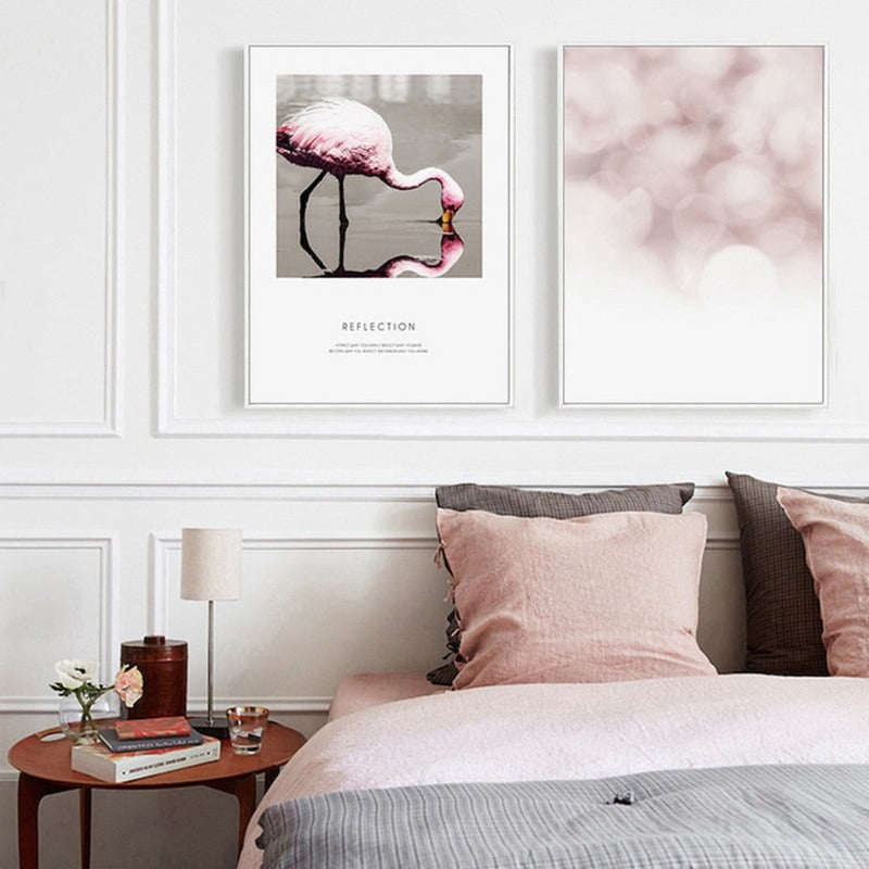 Flamingo Reflection - Canvas Wall Art Painting | Bowlift