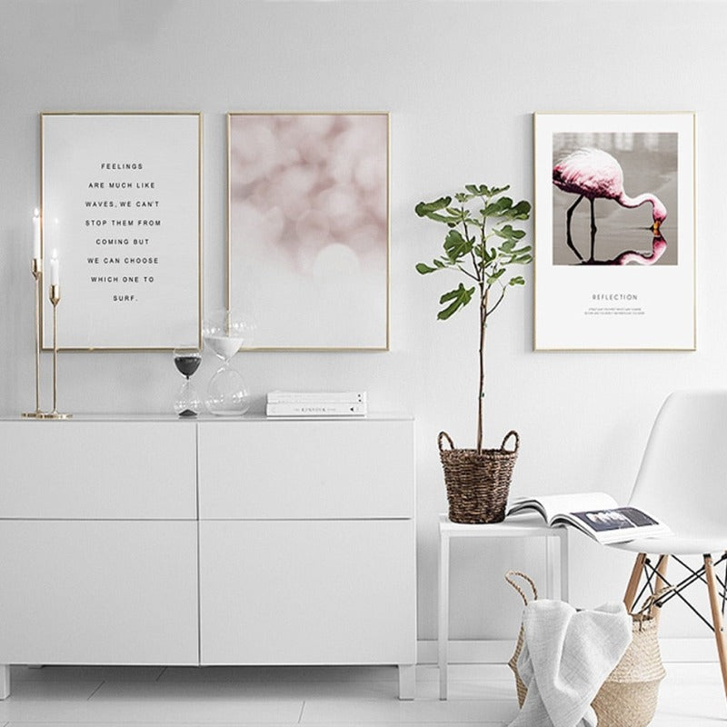 Flamingo Reflection - Canvas Wall Art Painting | Bowlift