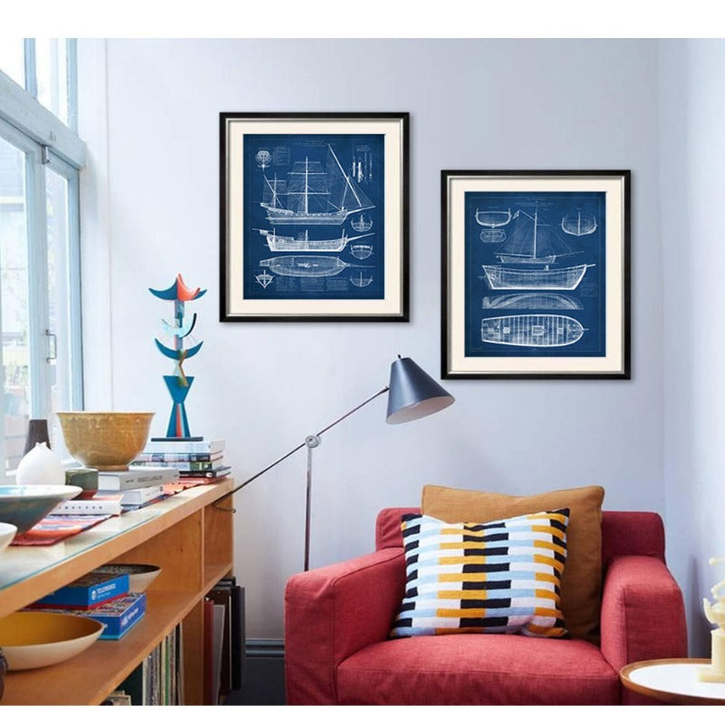 Ship Blueprint - Canvas Wall Art Painting | Bowlift