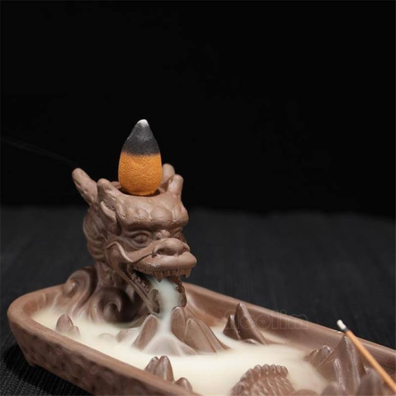 BowLift | Ceramic Dragon Censer  Smoke Backflow Incense Burner