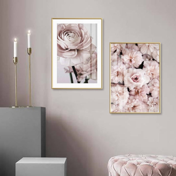 Modern Romantic Light Pink Peonies Flowers - Canvas Wall Art Painting | Bowlift