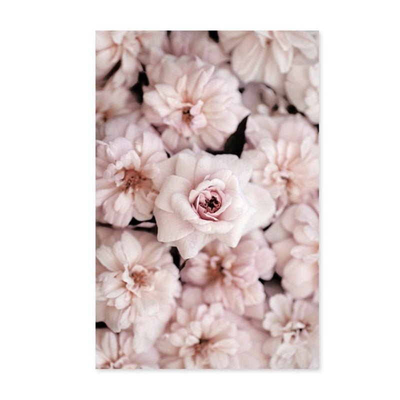 Modern Romantic Light Pink Peonies Flowers - Canvas Wall Art Painting | Bowlift