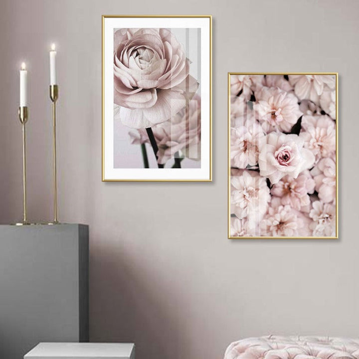 Modern Romantic Light Pink Peonies Flowers - Canvas Wall Art Painting | Bowlift