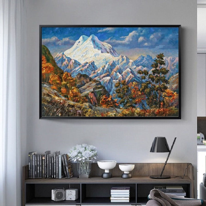 Mountain Autumn Landscape In Bright Tones - Canvas Wall Art Painting | Bowlift