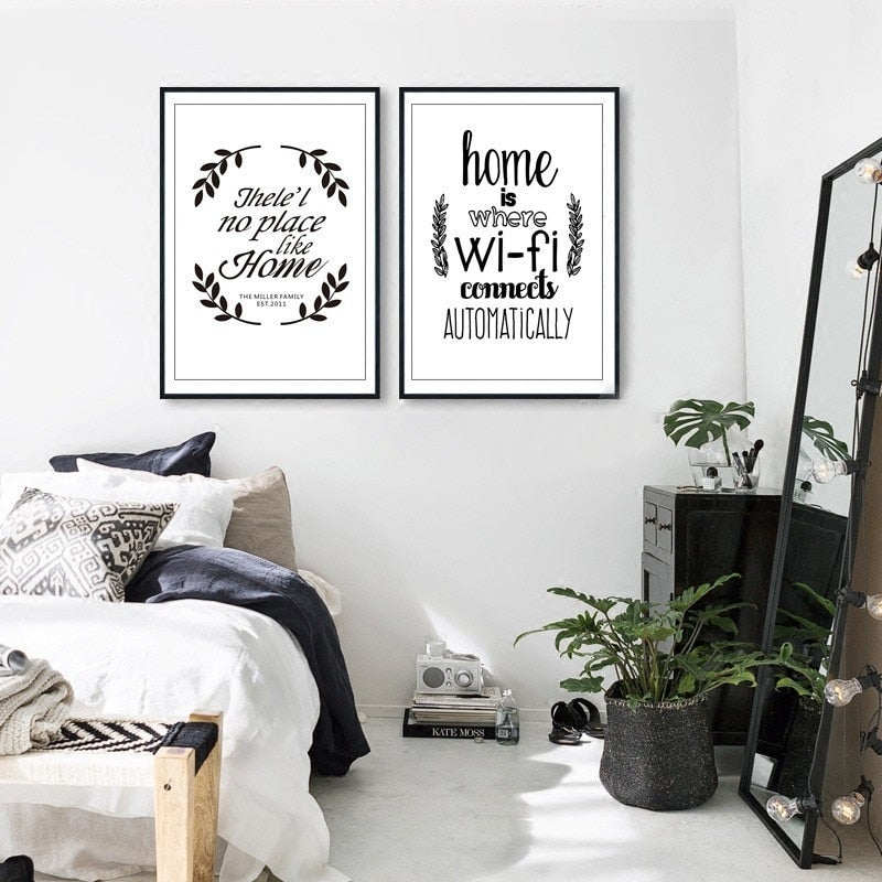 Home Quotes Minimalist Nordic  - Canvas Wall Art Painting | Bowlift