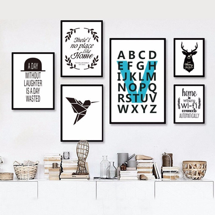 Home Quotes Minimalist Nordic  - Canvas Wall Art Painting | Bowlift