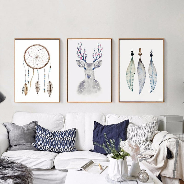 Retro Tribal - Canvas Wall Art Painting | Bowlift