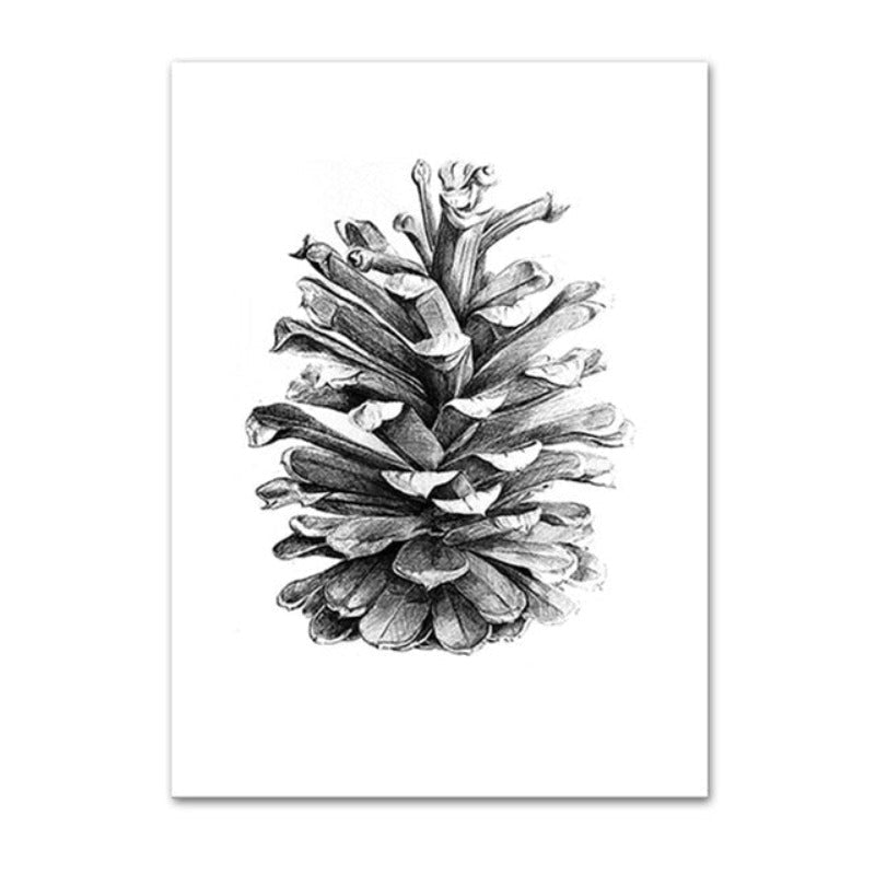 Hand Draw Pine Cone - Canvas Wall Art Painting | Bowlift